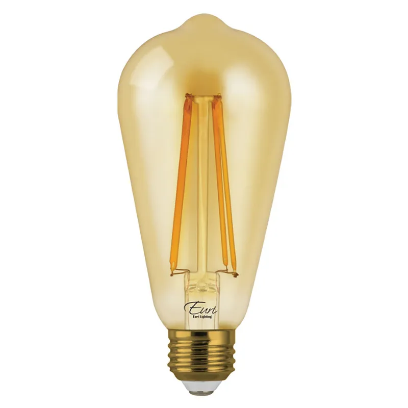 LED ST19 Amber Filament - 5.5W - Dimmable - 60W Equiv - 500 Lumens - 2200K - Euri Lighting — LightUp Lighting LED Bulbs & Lamps 5.5W 2200K