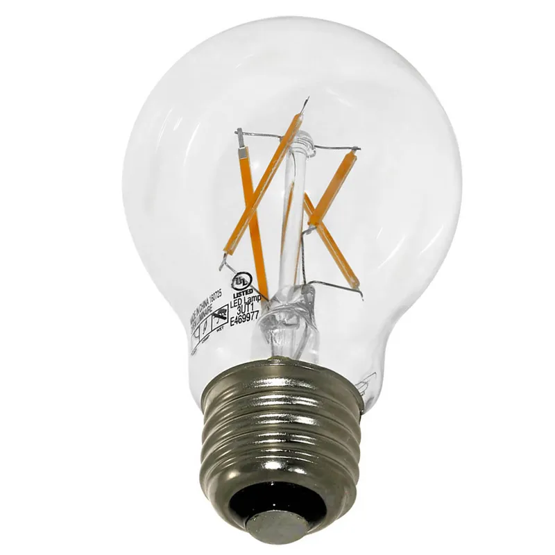 LED Dimmable A19 Clear Glass Filament Bulb - 7W - 800 Lumens - Euri Lighting — LightUp Lighting LED Bulbs & Lamps 7.0W 2700K