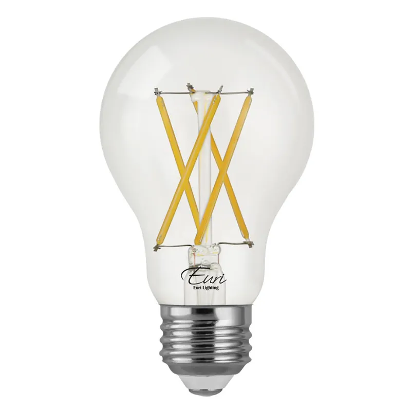 CASE OF 24 - LED A19 Filament Bulb - 8.5W - 800 Lumens - Euri Lighting — LightUp Lighting LED Bulbs & Lamps 8.5W 2700K