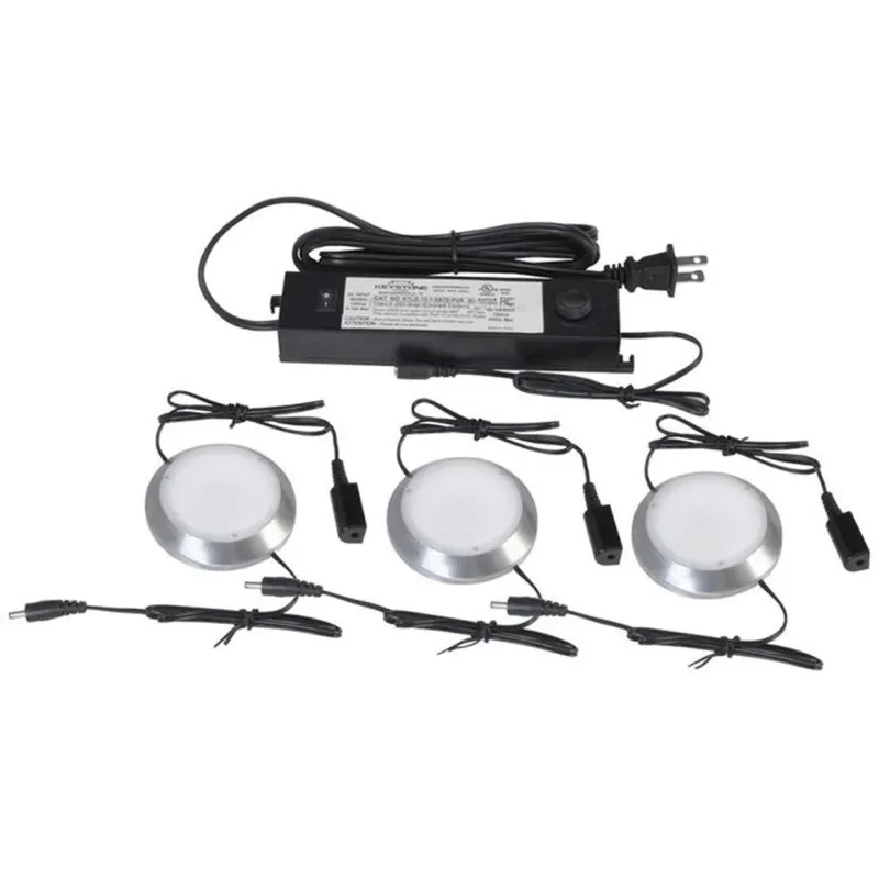 3-Pack 2.75in. LED Plug-In Puck Light Under Cabinet Lighting Kit - 595 Lumens - 4000K - Good Earth — LightUp Lighting LED Strip Lights 69.0W 4000K