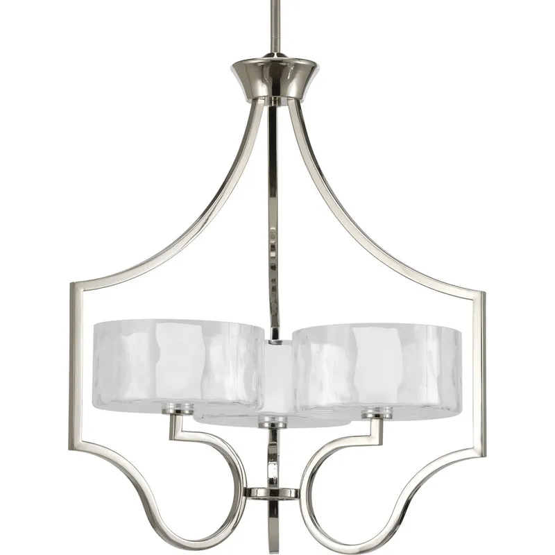 Caress Collection Three-Light Clear Water Glass Chandelier Light — Progress Lighting LED Landscape Lights  