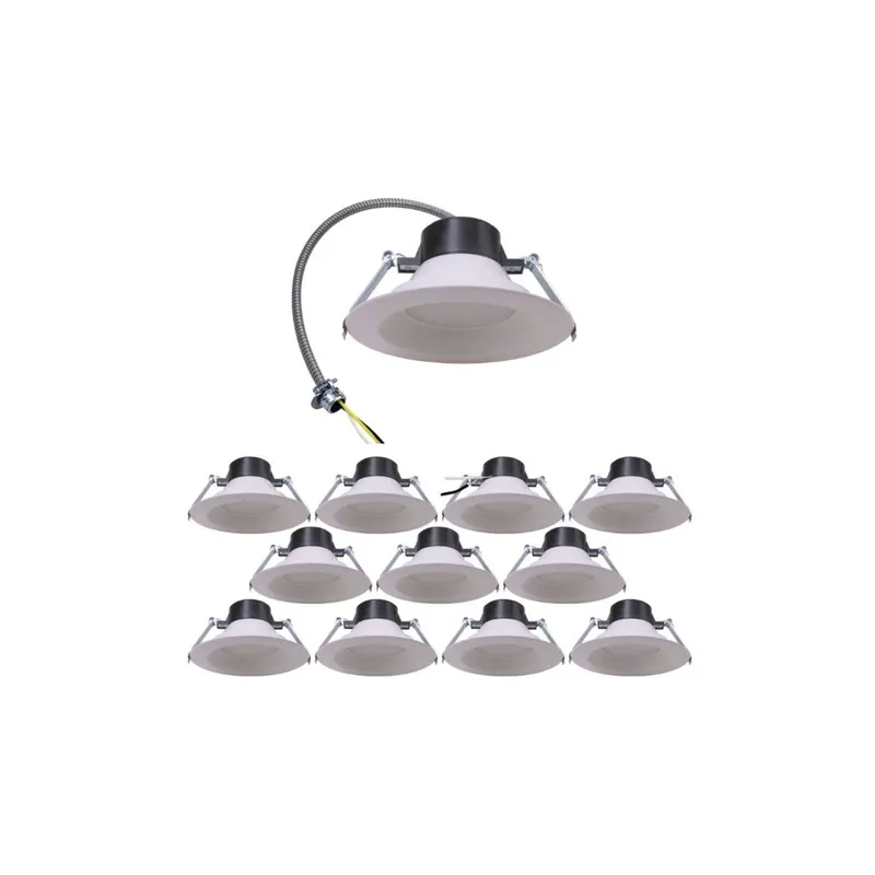 Case of 12 - 6in LED Recessed Down Light with Baffle Trim - 18W - 1650 Lumens - Color Selectable - Energetic Lighting — LightUp Lighting LED Downlights 18.0W 3000K