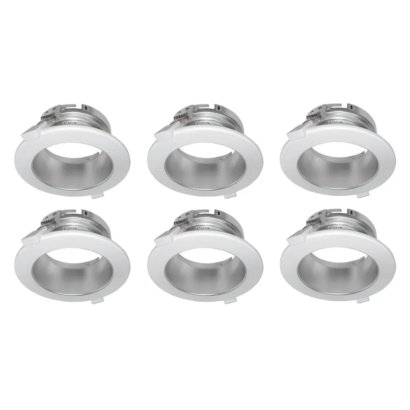 Case of 6 - 4in. VersaFlex Series Recessed Trim - White - Beyond LED Technology — LightUp Lighting LED Downlights  