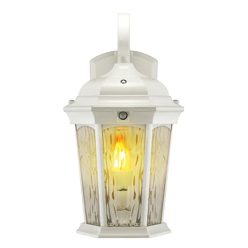 LED Outdoor Wall Flame Lantern Light - 12.5W - 1200 Lumens - 3000K - White Water Glass Finish - Euri Lighting — LightUp Lighting LED Wall Lights 12.5W 3000K