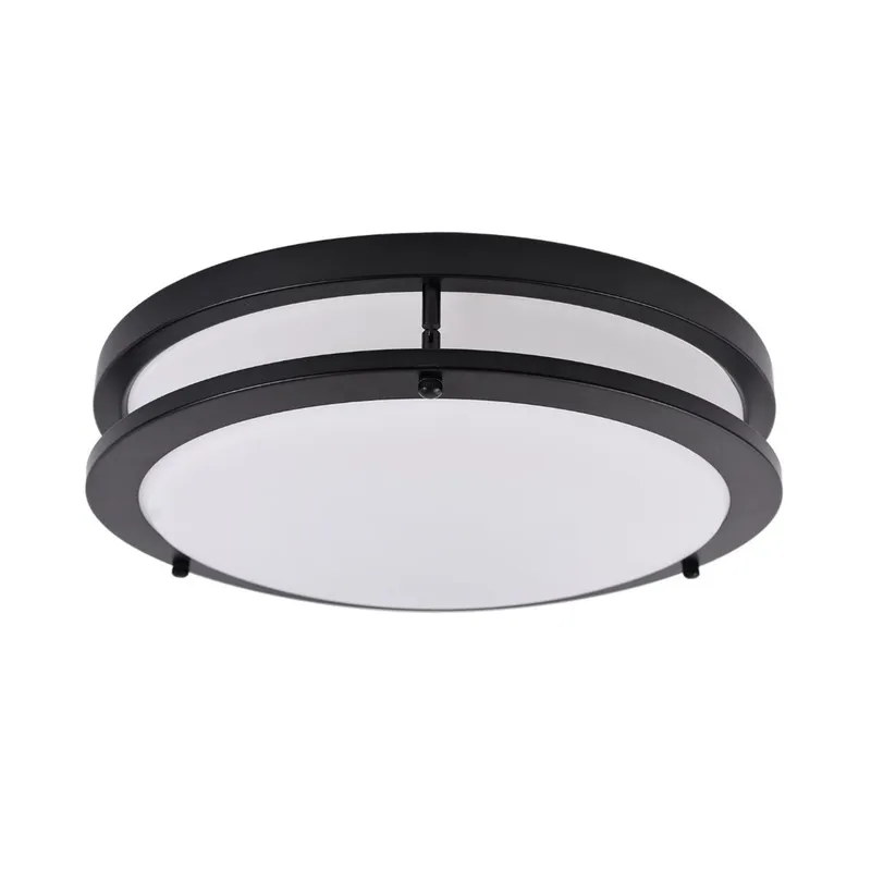 14in LED Double Ring Round Flush Mount Light - 28W - 1700 Lumens - Color Selectable - Energetic Lighting — LightUp Lighting LED Ceiling Lights 28.0W 3000K