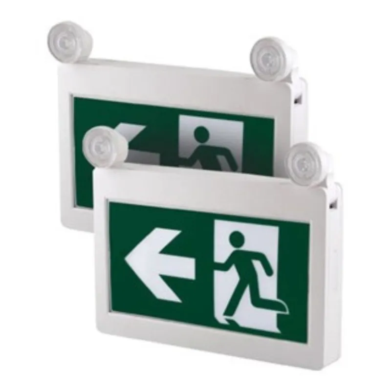 Case of 2 - LED H3 Running Man Exit & Emergency Combo Sign - 90-Minute Emergency Runtime - Beyond LED Technology — LightUp Lighting LED Exit & Emergency 4.0W 6000K