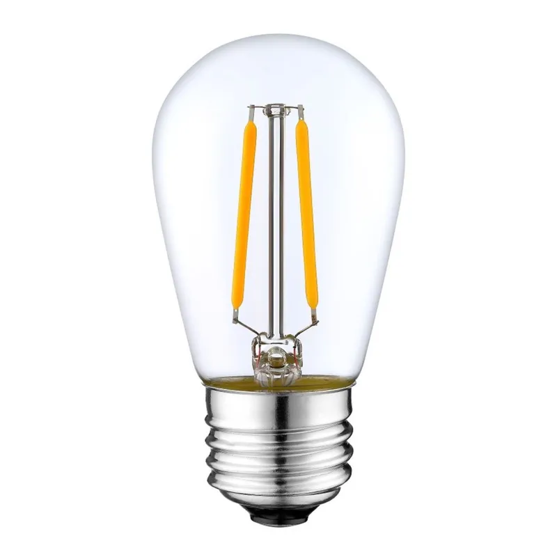 LED S14 Replacement String Light Bulbs - Dual Filament - 1.5W - E26 - 15-Pack — LightUp Lighting LED Bulbs & Lamps 1.5W 2700K
