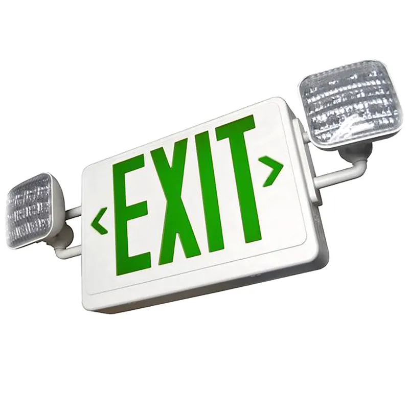 LED Exit & Emergency Combo Sign - White - 90 Min. Emergency Runtime - 120/277V — LightUp Lighting LED Exit & Emergency 1.0W 