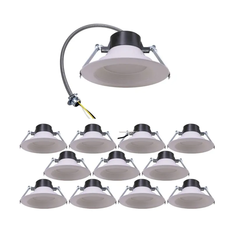 Case of 12 - 6in LED Recessed Down Light with Baffle Trim - 13W - 1100 Lumens - Color Selectable - Energetic Lighting — LightUp Lighting LED Downlights 13.0W 3000K