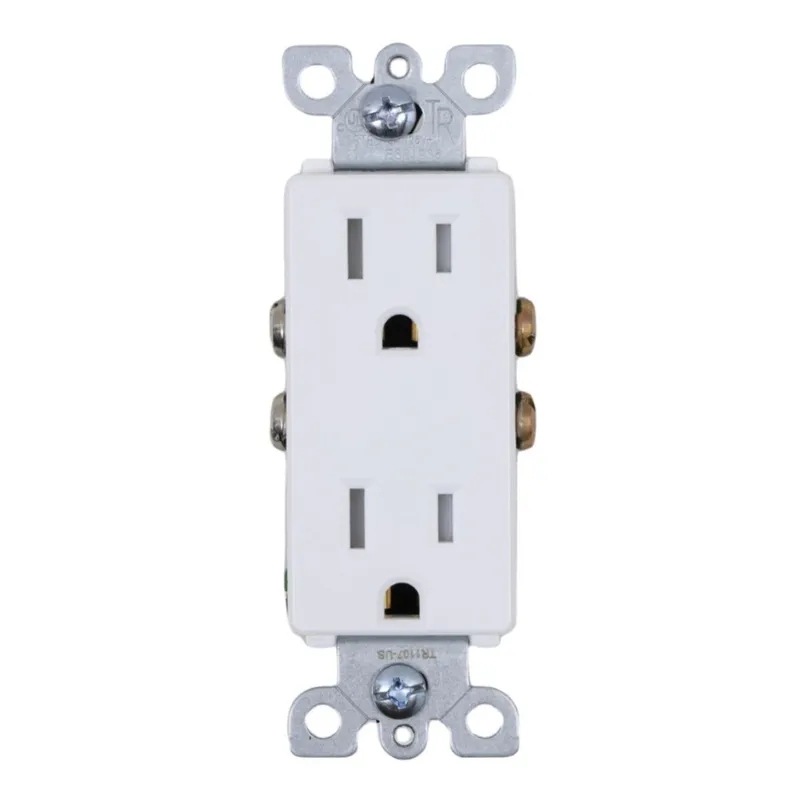 Case of 10 - Receptacle Duplex Decorative Tamper Resistant — LightUp Lighting LED General Lighting  