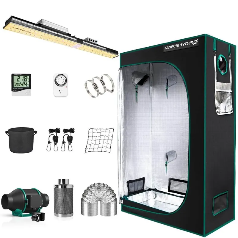 LED Full Spectrum Grow Light and 2ft. x 4ft. Tent Kit - SP 3000 - 300W - Mars Hydro — LightUp Lighting LED General Lighting 300.0W 3000K