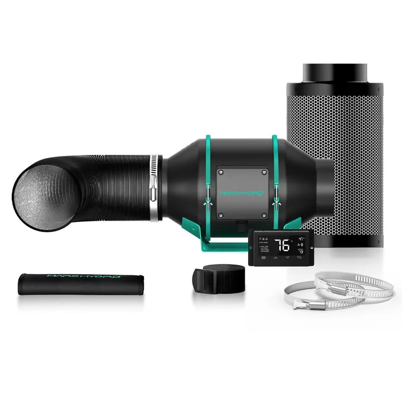 4in. Inline Fan and Carbon Filter Kit - Thermostat Controller - Mars Hydro — LightUp Lighting LED Fans  