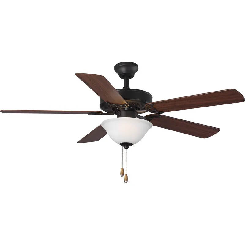 AirPro Collection 52" Five-Blade Ceiling fan with White Etched Light Kit — Progress Lighting LED Post Top Lights  