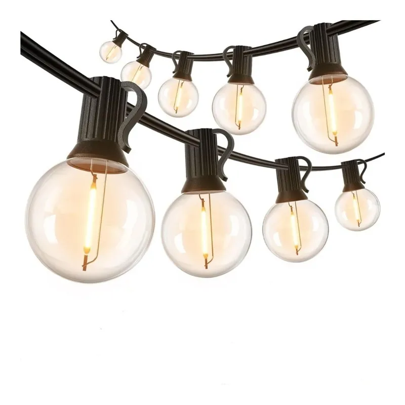 50ft G40 String Light - 25 E12 Sockets - 20AWG - 0.5W G40 Bulbs - LumeGen — LightUp Lighting LED Bulbs & Lamps 0.5W 2700K