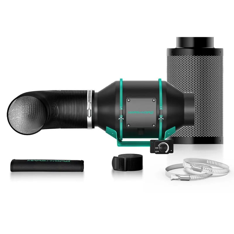 4in. Inline Fan and Carbon Filter Kit - Speed Controller - Mars Hydro — LightUp Lighting LED Fans 25.0W 