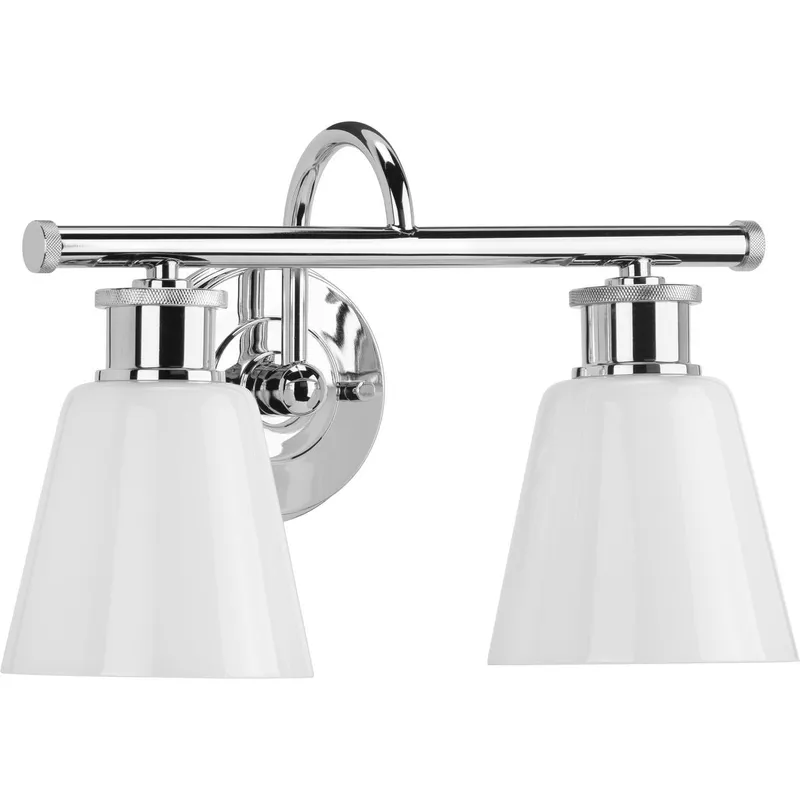 Ashford Collection Two-Light Opal Glass Bath Vanity Wall Light — Progress Lighting LED Wall Lights  