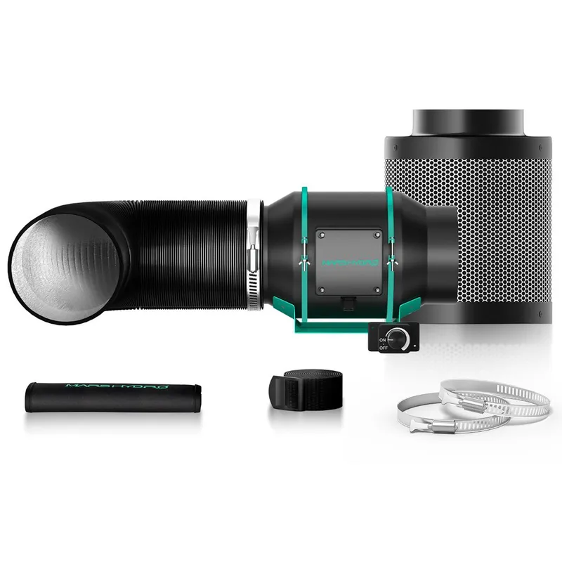 6in. Inline Fan and Carbon Filter Kit - Speed Controller - Mars Hydro — LightUp Lighting LED Fans  