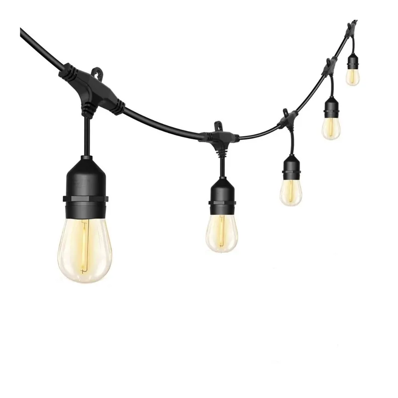48ft Heavy-Duty S14 String Light - 15 E26 Sockets - 20AWG - 1W S14 Bulbs - LumeGen — LightUp Lighting LED Bulbs & Lamps 1.0W 2700K