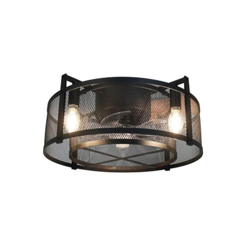 16in. Basket Ceiling Fan with LED Bulbs - 4 E12 Socket - Black Finish — LightUp Lighting LED Ceiling Lights 12.0W 