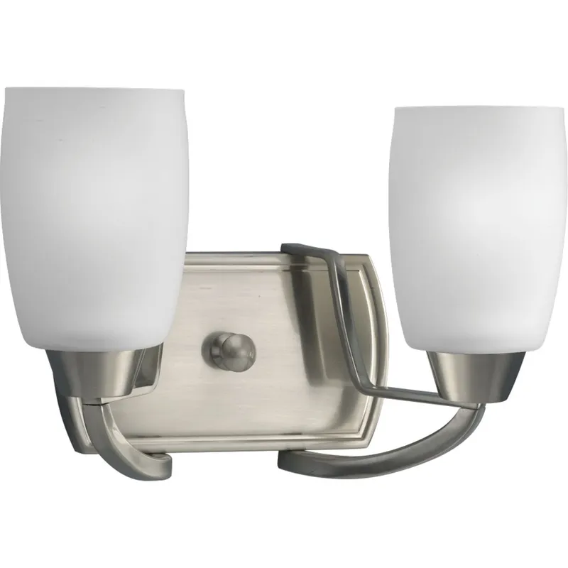 Wisten Collection Two-Light Etched Glass Bath Vanity Light — Progress Lighting LED Wall Lights  