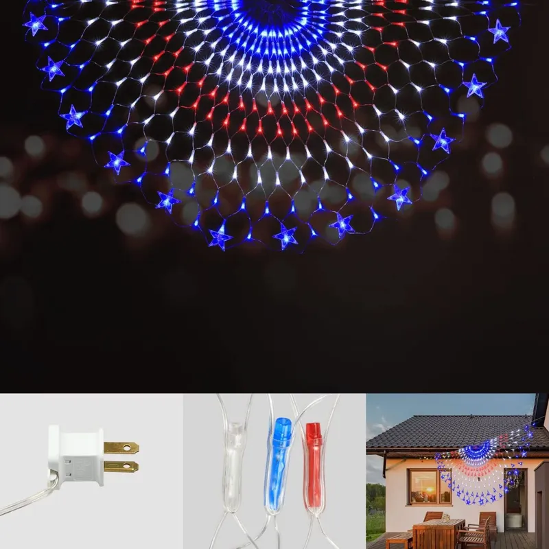 4ft Patriotic Banner Light - 243 Red, White, & Blue LEDs - Waterproof — LightUp Lighting LED General Lighting  