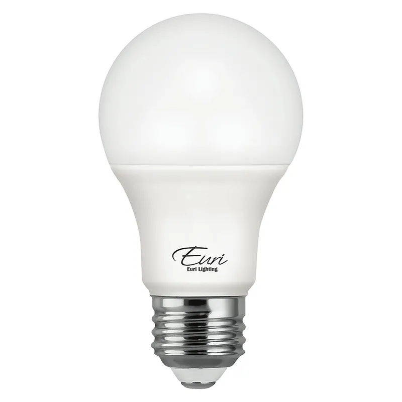 CASE OF 24 - A19 Bulbs - 9W - 800 Lumens - Euri Lighting (6 Packs of 4 Bulbs) — LightUp Lighting LED Bulbs & Lamps 9.0W 2700K