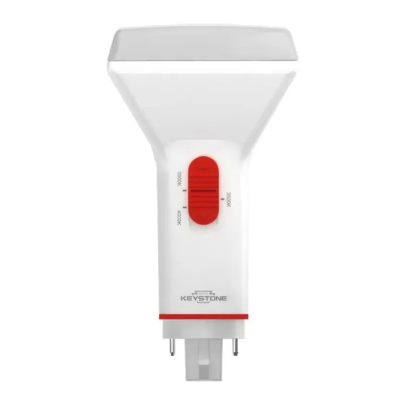 LED 4-Pin Vertical PL Lamp - CFL Ballast Compatible - 9.5W - Color Tunable 2700K/4000K/5000K - Keystone — LightUp Lighting LED Bulbs & Lamps 9.5W 2700K