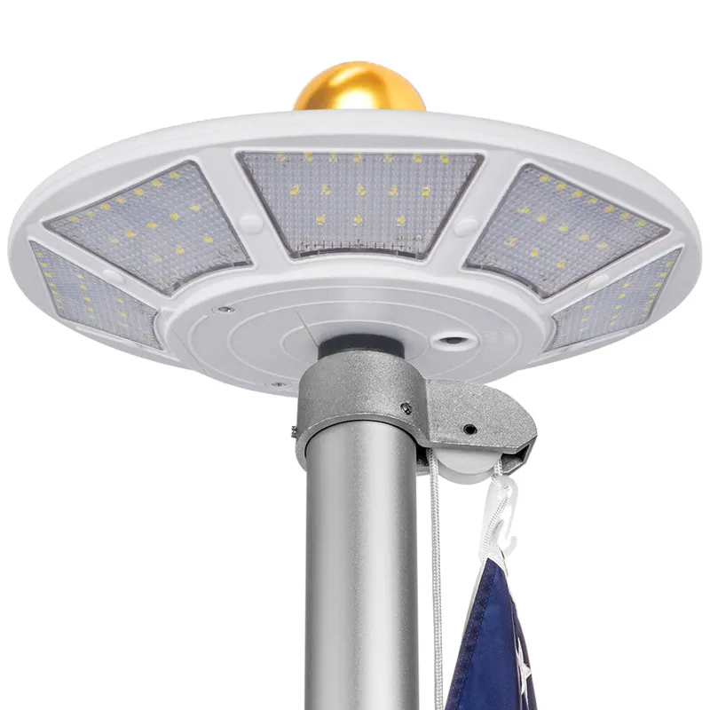 Solar LED Flagtop Pole Light - High Output 1100 Lumens - LumeGen — LightUp Lighting LED General Lighting 5.8W 6500K