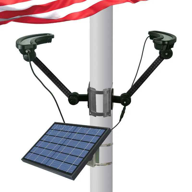 Solar LED Curved Flagpole Light - 1320 Lumens - LumeGen — LightUp Lighting LED General Lighting 12.0W 6500K