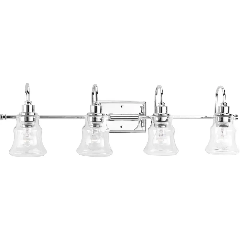 Litchfield Collection Four-Light Clear Glass Bath Vanity Light — Progress Lighting LED Wall Lights  