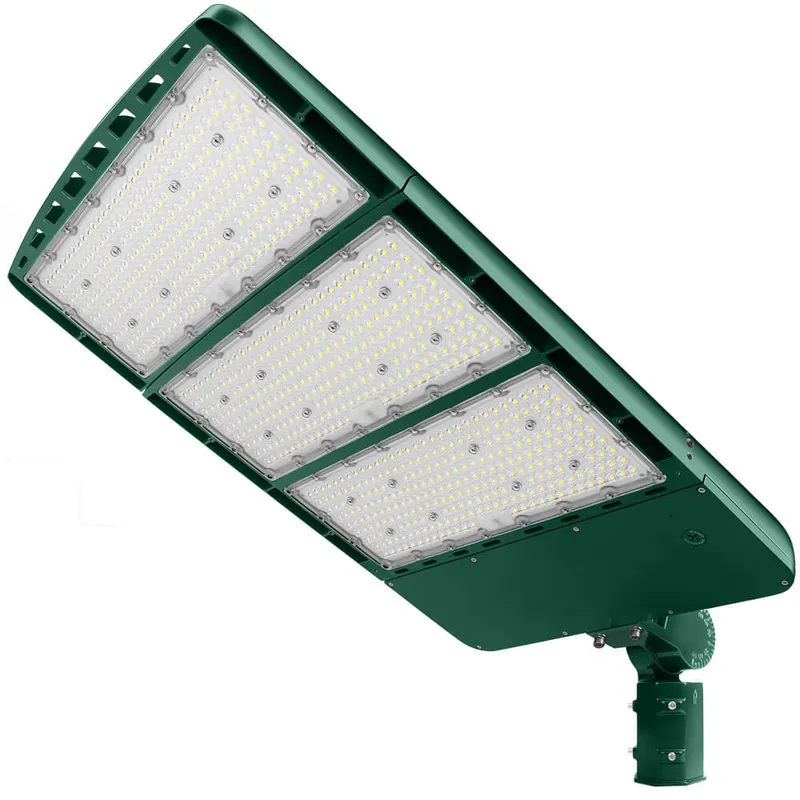 Konlite Spica 600W LED Sports Light with Slipfitter - Hunter Green - Tennis Court Light - Wide Asymmetric - 3 Wattage Selectable - 103,800lm Max - 5000K - 1500W Equal — Revolve LED LED Flood Lights 600.0W 5000K