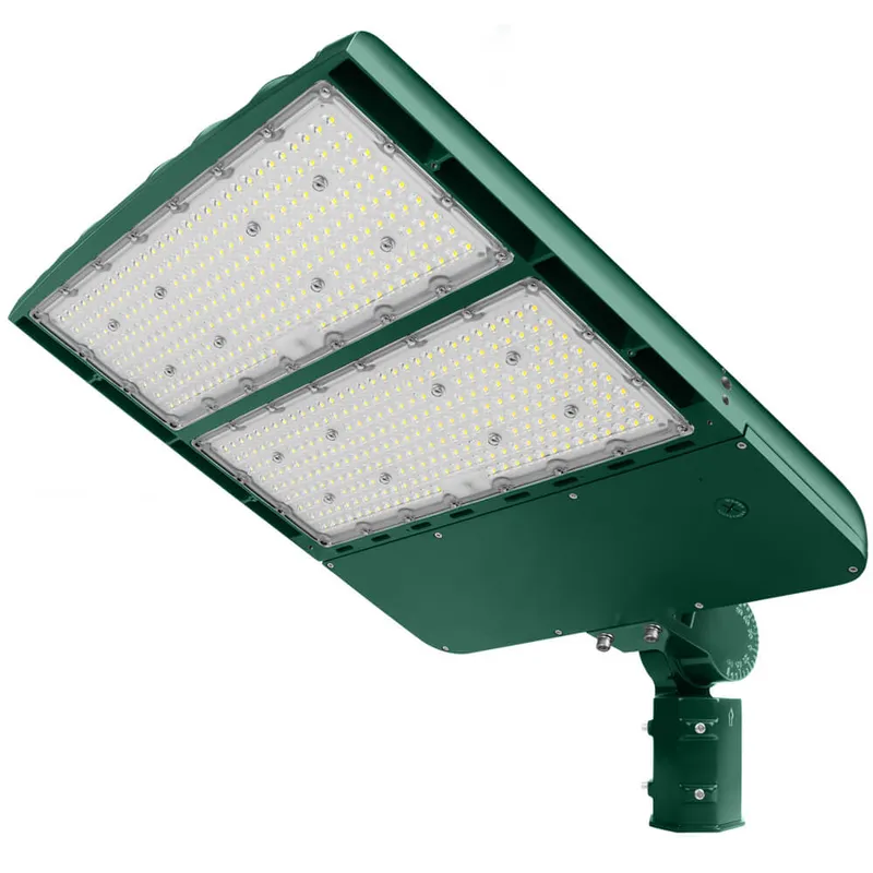 Konlite Spica 400W LED Sports Light with SlipFitter - Tennis Court Light -  Hunter Green - Wide Asymmetric - 3 Wattage Selectable - 69,600lm Max - 5000K - 1000W Equal — Revolve LED LED Flood Lights 400.0W 5000K