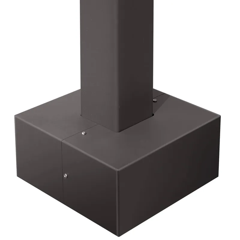 25 Foot Square Steel Light Pole, Dark Bronze, 4 inch Wide, 11 Gauge, With Anchor Bolts and Covers — Revolve LED LED Area Lights  