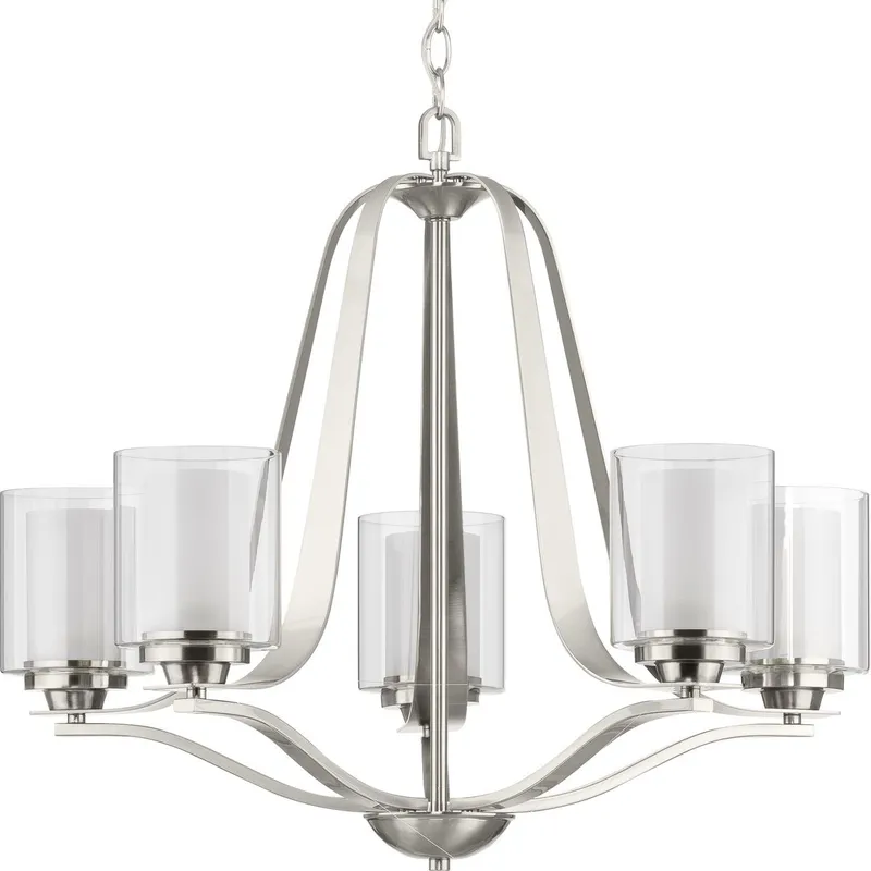 Kene Collection Five-Light Clear Glass Chandelier Light — Progress Lighting LED Landscape Lights  