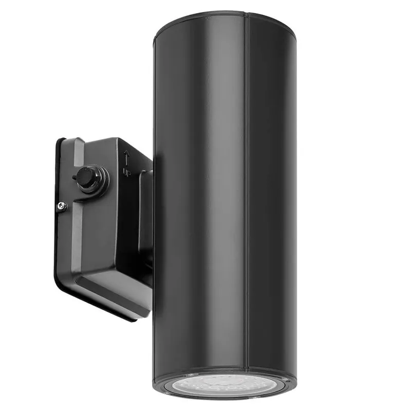 Black Finish LED Wall Sconce - 20/16/10W Selectable - up to 2,900 Lumens - 3 CCT Selectable - 120-277V - Photocell with Cap — Revolve LED LED Wall Lights 10.0W 3000K