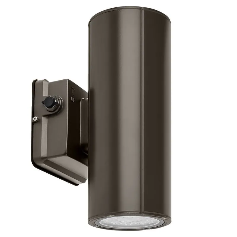 LED Cylinder Up and Down Wall Light fixture - Outdoor Wall Sconce - 20/16/10W Selectable - up to 2,900 Lumens - 3 CCT Selectable - 120-277V - Photocell with Cap — Revolve LED LED Wall Lights 10.0W 3000K