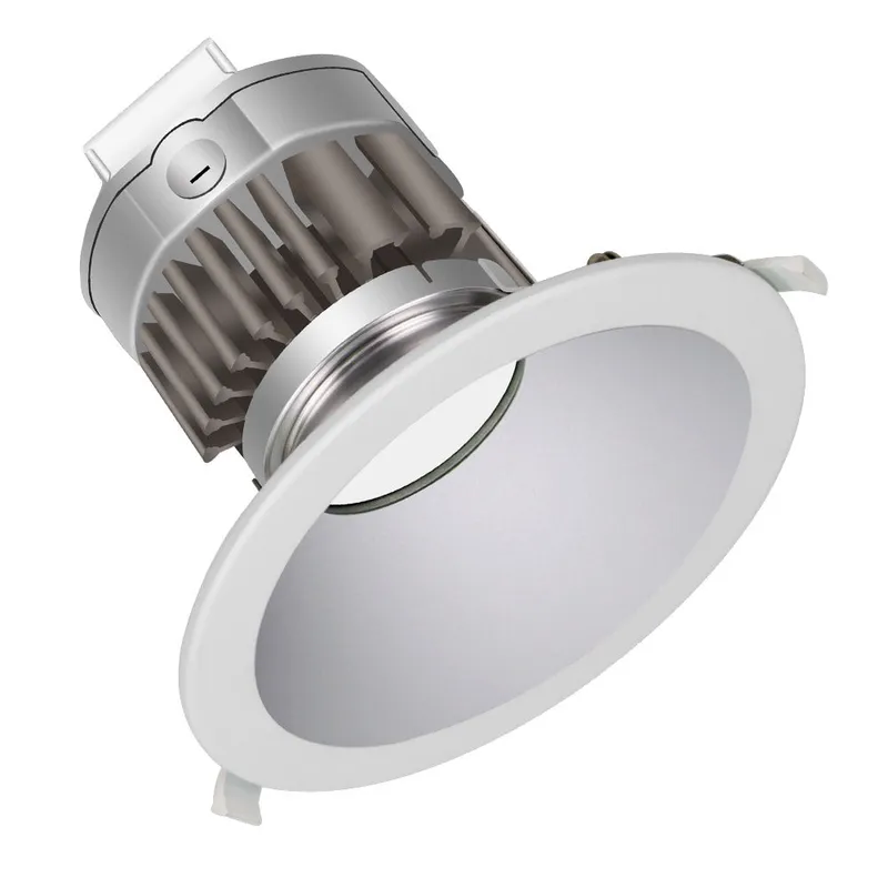 60W LED Recessed Downlight with Round Trim – 7400 LM - Watts Selectable - CCT Selectable 5000K / 4000K / 3000K - 250W Equal — Revolve LED LED Downlights 60.0W 3000K