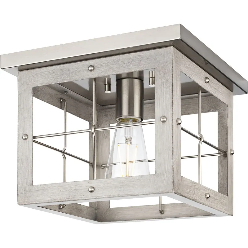 Hedgerow Collection One-Light Flush Mount Ceiling Light — Progress Lighting LED Post Top Lights  