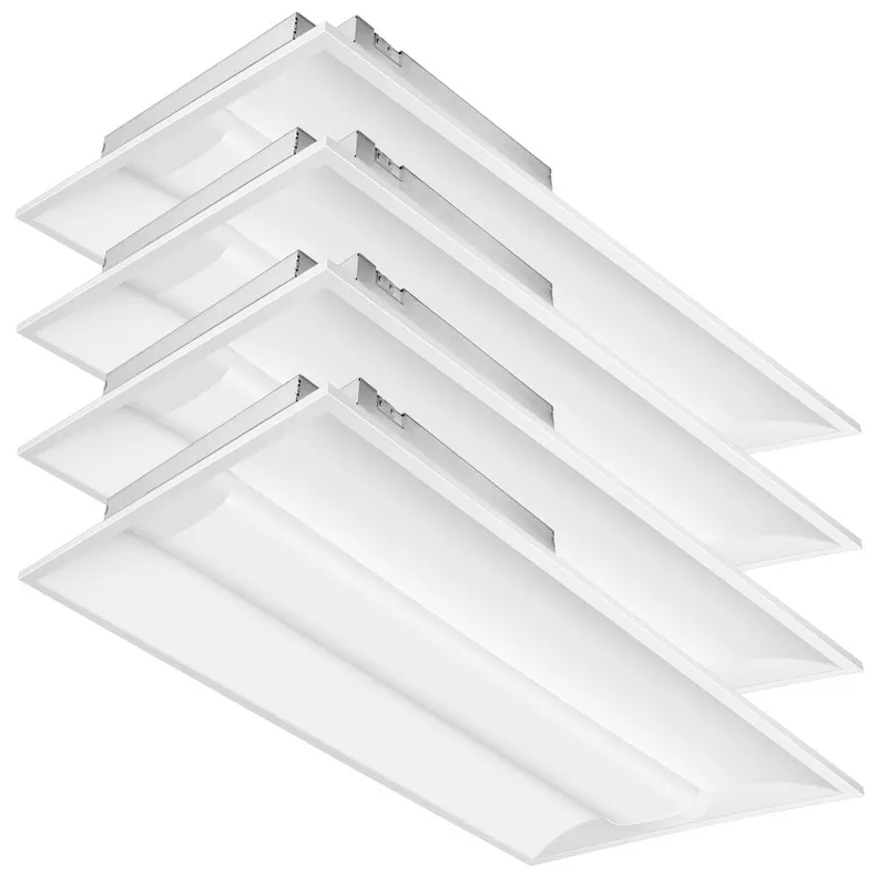 2x4 Center Basket Troffer Light - 44W/35W/26W - 6060 Lumens - 5000K/4000k/3500k - 120-277V - Pack of 4 — Revolve LED LED Troffers & Panels 44.0W 3500K