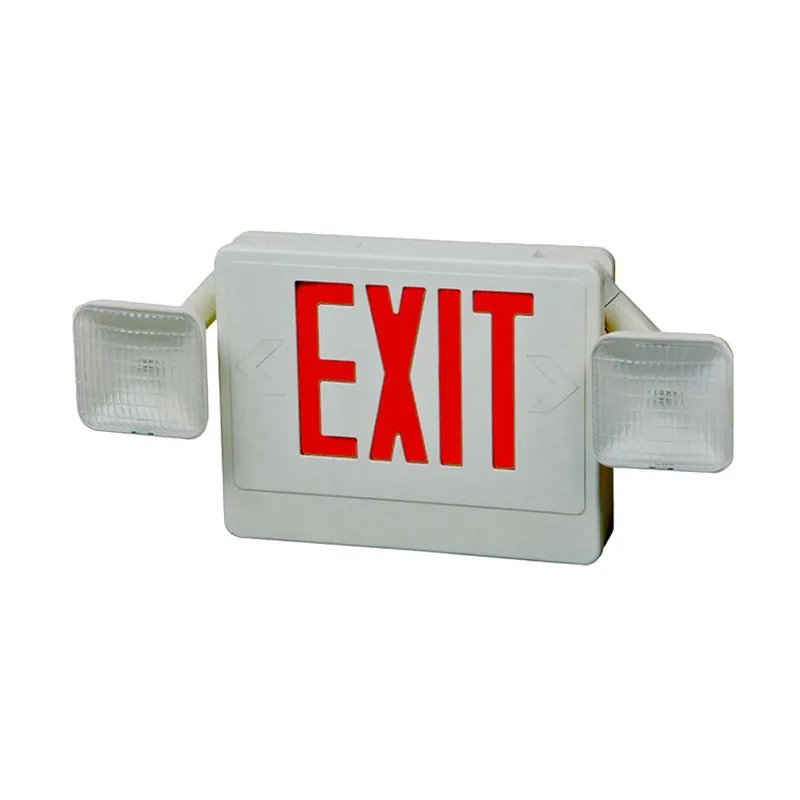 Exit Emergency Light Combo Unit - Dual Head - Double Sided With Red Letters - Battery Backup - 7W 120-277V — Revolve LED LED Exit & Emergency 7.0W 
