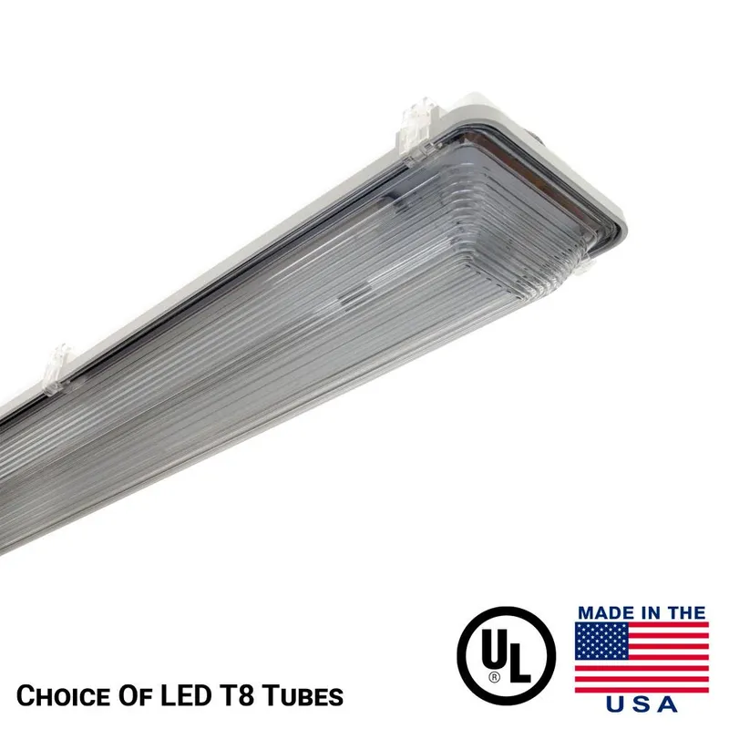 Techbrite 2 Lamp LED Tube Ready Vapor Proof Light Fixture - All Electrical Specs Dependent On Tubes Lights Used With This Item Weather Proof — Revolve LED LED General Lighting  