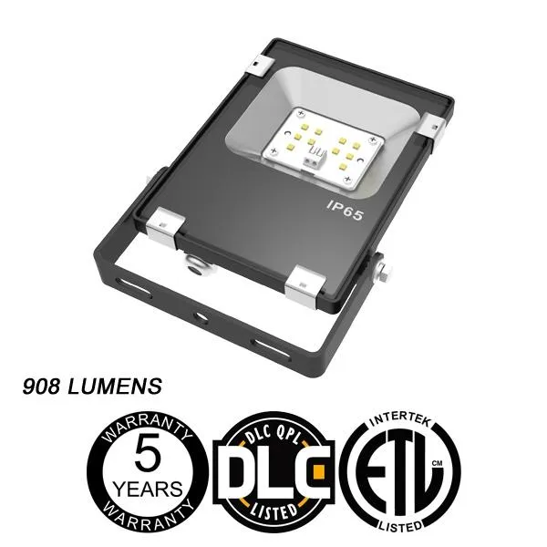 LED One Distribution LED Outdoor Flood Light Yoke Mount 10W 120-277V 908 lumens 5000k Not Dimmable IP65 5 Year Warranty — Revolve LED LED Flood Lights 10.0W 
