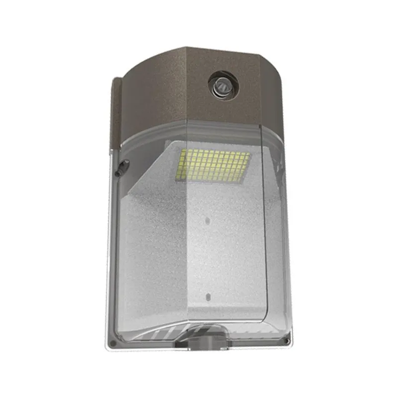 LED Mini Wall Pack Bronze Finish With Photocell - 15W - 1,800 lumens - 3000K - 120-277V - 50W Equal — Revolve LED LED Wall Lights 15.0W 3000K