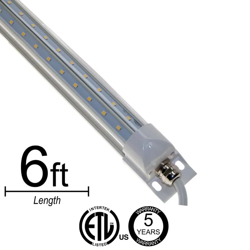 LED One Distribution T8 6Ft LED Cooler Tube Light 30W 120-277V 3900 lumens 5000k Not Dimmable IP54 5 Year Warranty — Revolve LED LED Linear Lights 30.0W 5000K