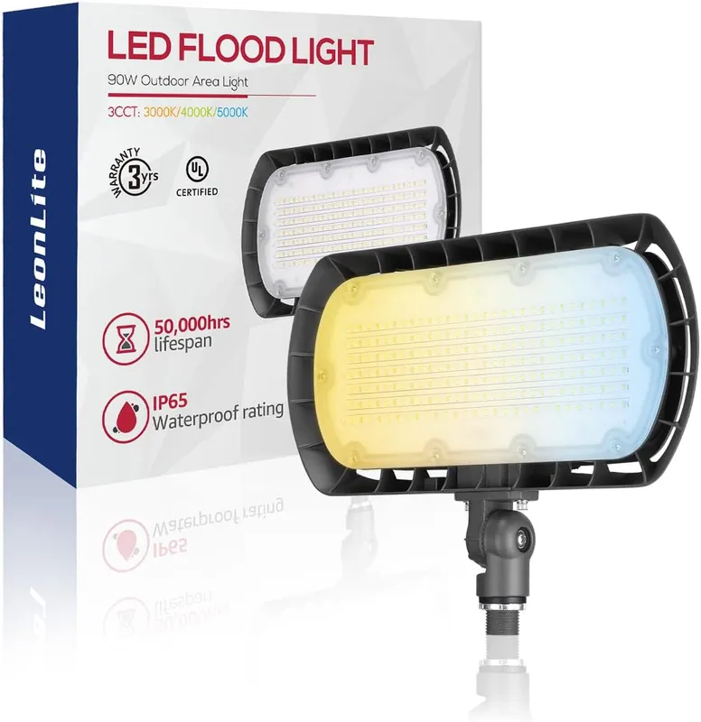 LEONLITE 3CCT LED Flood Light Outdoor with Knuckle — TORCHSTAR Lighting LED Wall Lights 90.0W 3000K