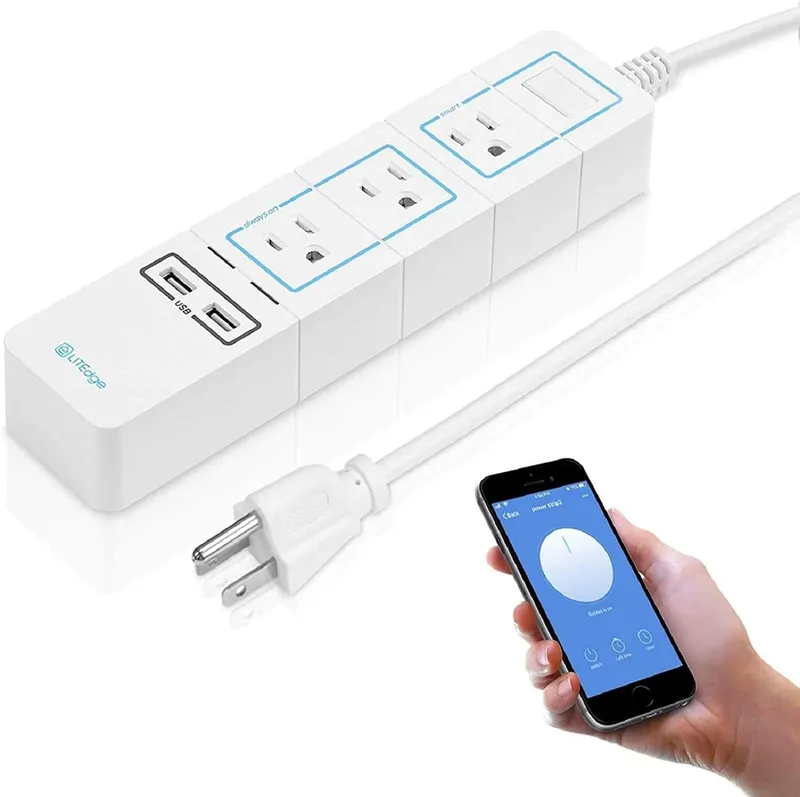 LITEdge Wi-Fi Accessible Smart Power Strip - Triple AC Outlets with 2 USB Charging Port — TORCHSTAR Lighting LED Linear Lights  