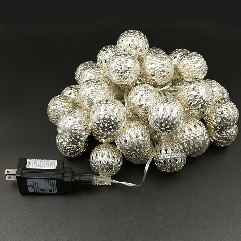 10ft Hollow Ball Battery Operated LED Christmas String Lights - White — TORCHSTAR Lighting LED General Lighting  