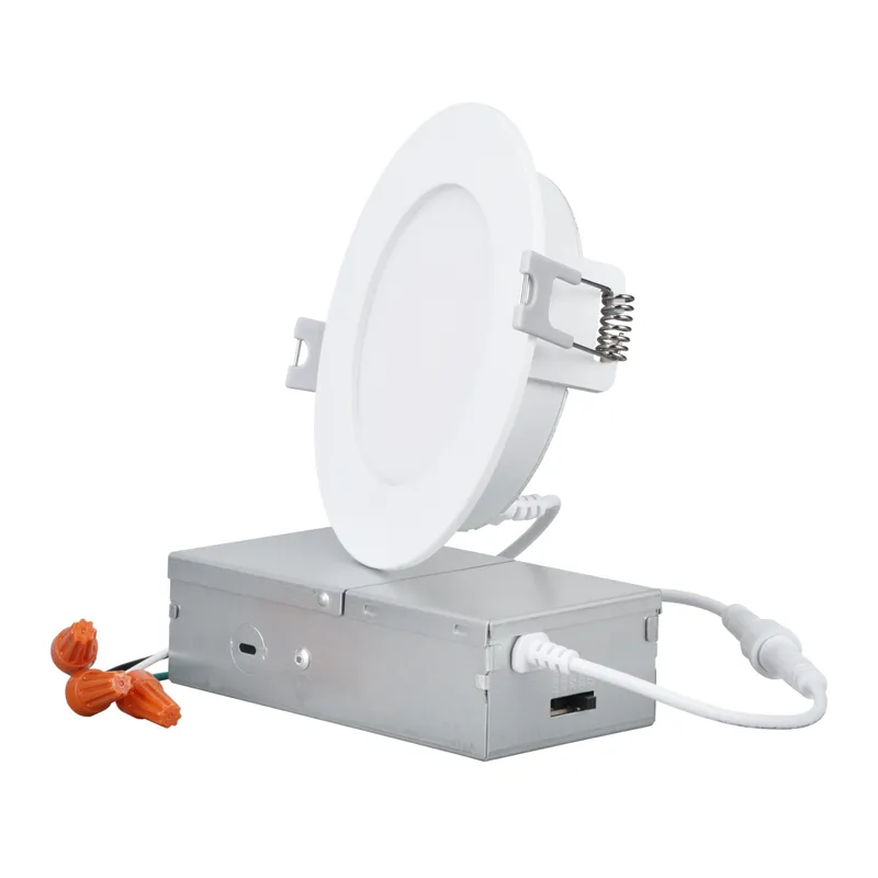 TORCHSTAR 4 Inch Slim LED Recessed Lighting with J-Box — TORCHSTAR Lighting LED Downlights  2700K