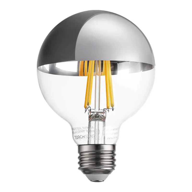 Classic Chrome 7W G25 LED Vintage Bulbs - E26 Base- 2700K Soft White — TORCHSTAR Lighting LED Bulbs & Lamps 7.0W 2700K