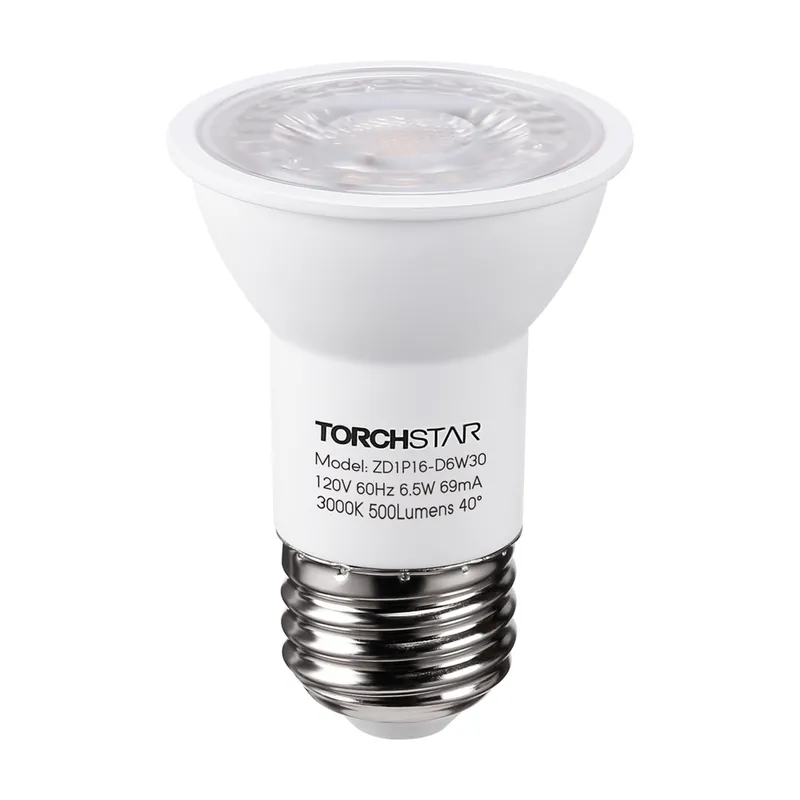 E-series 6.5W PAR16 LED Bulb - 3000K/4000K/5000K — TORCHSTAR Lighting LED Bulbs & Lamps 6.5W 3000K
